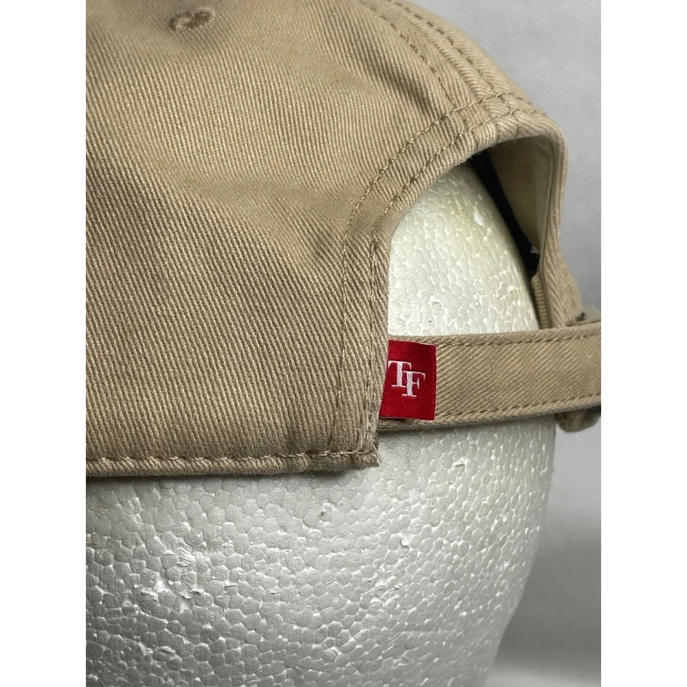 Teddy Fresh Classic Floppy Dad Cap Beige Adjustable Rubber Bear Brand Patch Hat